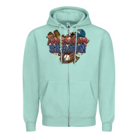 Seafoam Touchdown season Baseball Zipper Hoodie - HowdyJamesFarm
