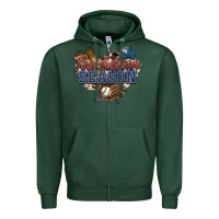 Sports Green Touchdown season Baseball Zipper Hoodie - HowdyJamesFarm