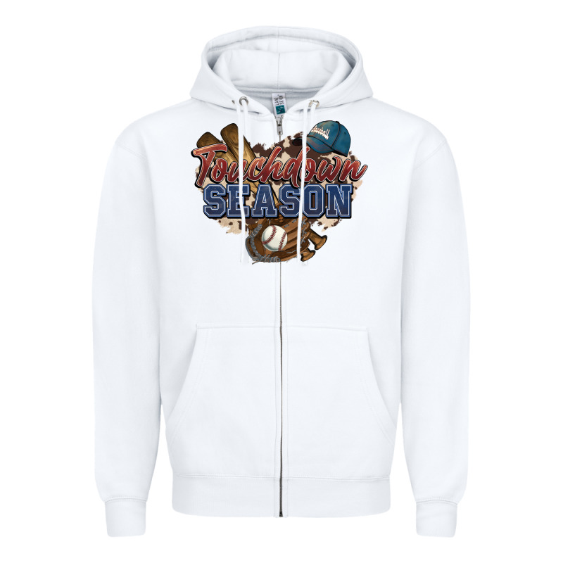 Touchdown Season Baseball Zipper Hoodie by HowdyJamesFarm | Teevron