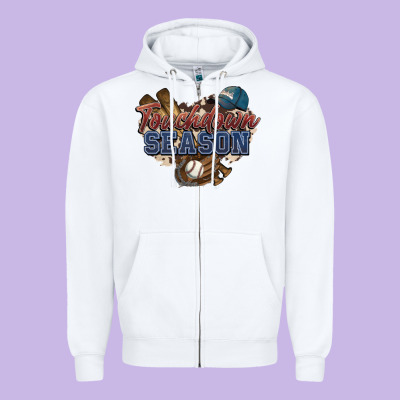 Touchdown Season Baseball Zipper Hoodie Designed By Howdyjamesfarm
