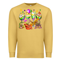 Antique Gold mardi gras wine glasses olivia Premium Sweatshirt - OliviaCreatesArt