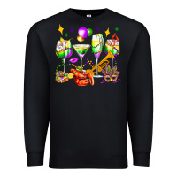 Black mardi gras wine glasses olivia Premium Sweatshirt - OliviaCreatesArt