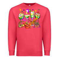Cardinal mardi gras wine glasses olivia Premium Sweatshirt - OliviaCreatesArt