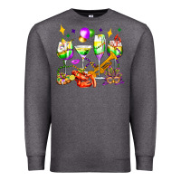 Charcoal Heather mardi gras wine glasses olivia Premium Sweatshirt - OliviaCreatesArt