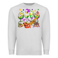 Dove Grey mardi gras wine glasses olivia Premium Sweatshirt - OliviaCreatesArt