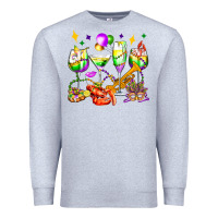 Heather Grey mardi gras wine glasses olivia Premium Sweatshirt - OliviaCreatesArt