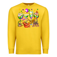Lemon mardi gras wine glasses olivia Premium Sweatshirt - OliviaCreatesArt