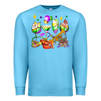 Ocean Blue mardi gras wine glasses olivia Premium Sweatshirt - OliviaCreatesArt