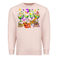 Pale Pink mardi gras wine glasses olivia Premium Sweatshirt - OliviaCreatesArt