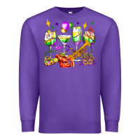 Purple mardi gras wine glasses olivia Premium Sweatshirt - OliviaCreatesArt