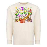 Sandshell mardi gras wine glasses olivia Premium Sweatshirt - OliviaCreatesArt