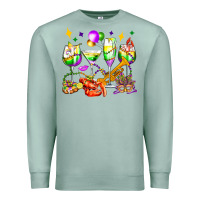 Seafoam mardi gras wine glasses olivia Premium Sweatshirt - OliviaCreatesArt