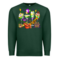 Sports Green mardi gras wine glasses olivia Premium Sweatshirt - OliviaCreatesArt