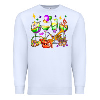 White mardi gras wine glasses olivia Premium Sweatshirt - OliviaCreatesArt