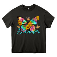 Asphalt dreamer with Butterfly and sunflowers Heavy Core Tee - Artiststas