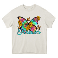 Dreamer With Butterfly And Sunflowers Heavy Core Tee | Teevron