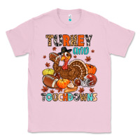Bubblegum Pink turkey and touchdowns Classic Tee - MaliasSmallBusiness