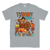 Heather Grey turkey and touchdowns Classic Tee - MaliasSmallBusiness
