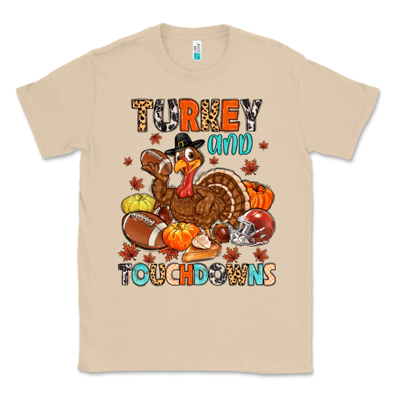 Turkey And Touchdowns Classic Tee by MaliasSmallBusiness | Teevron