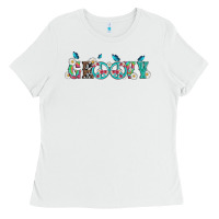 White groovy with peace  sign flowers Ladies Tee - Artiststas