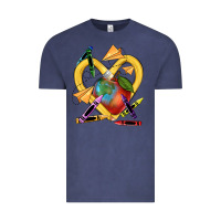 Vintage Denim heart pencil Vintage Tee - NancyCooperArtShop