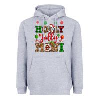 Heather Grey holly jolly mini Heavyweight Hoodie - OliviaCreatesArt