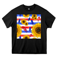 Black patriotic sunflowers Heavy Core Tee - BundleAndBundleShop