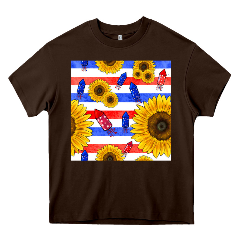 Patriotic Sunflowers Heavy Core Tee by BundleAndBundleShop | Teevron