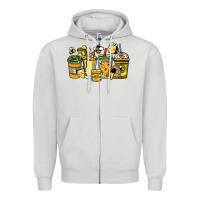 Dove Grey Honey bee coffee cups Zipper Hoodie - HowdyJamesFarm