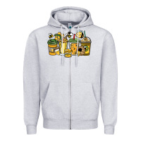 Heather Grey Honey bee coffee cups Zipper Hoodie - HowdyJamesFarm