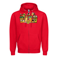 Red Honey bee coffee cups Zipper Hoodie - HowdyJamesFarm
