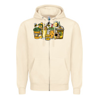 Sandshell Honey bee coffee cups Zipper Hoodie - HowdyJamesFarm