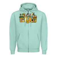 Seafoam Honey bee coffee cups Zipper Hoodie - HowdyJamesFarm