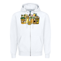 White Honey bee coffee cups Zipper Hoodie - HowdyJamesFarm