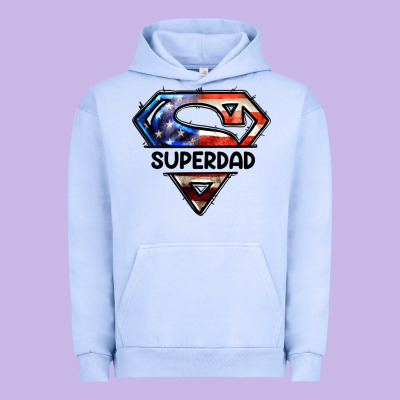 American Super Dad Urban Hoodie Designed By Lillyallendesigns