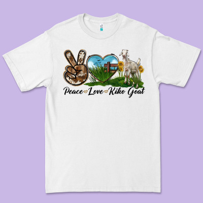 Peace Love Kiko Goat Premium Tee Designed By Lillyallendesigns