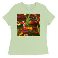 Matcha mexican food seamless pattern Ladies Tee - BundleAndBundleShop