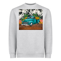 Heather Grey western farm truck cactus and sunflowers Heavyweight Sweatshirt - Jasminsmagicworld