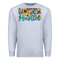 Heather Grey mother hustler Premium Sweatshirt - OliviaCreatesArt