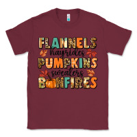 Burgundy flannels hayrides pumpkinsbonfires Classic Tee - MaliasSmallBusiness