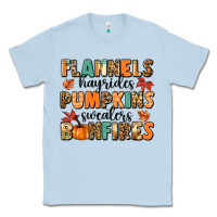 Dusty Blue flannels hayrides pumpkinsbonfires Classic Tee - MaliasSmallBusiness
