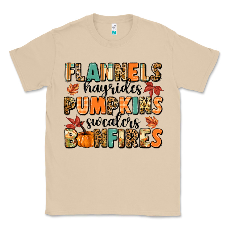 Flannels Hayrides Pumpkinsbonfires Classic Tee by MaliasSmallBusiness | Teevron