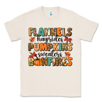 Natural flannels hayrides pumpkinsbonfires Classic Tee - MaliasSmallBusiness