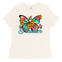 Dreamer With Butterfly And Sunflowers Ladies Tee | Teevron