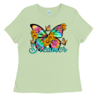 Matcha dreamer with Butterfly and sunflowers Ladies Tee - Artiststas