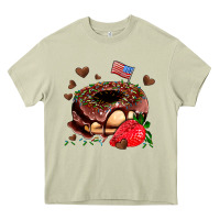Mossy donut strawberry and usa flag Heavy Core Tee - AdoDesignShop