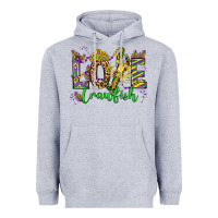Heather Grey love crawfish mardi gras olivia Heavyweight Hoodie - OliviaCreatesArt