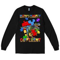 Black rawsomely different autism t rex Long Sleeve Tee - Artiststas