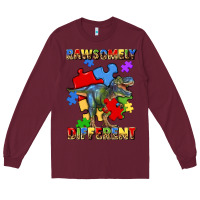 Burgundy rawsomely different autism t rex Long Sleeve Tee - Artiststas