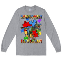 Heather Grey rawsomely different autism t rex Long Sleeve Tee - Artiststas